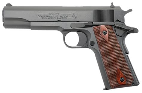 It specializes in the engineering, production, and marketing of many types of firearms and is most famous for their pistols and revolvers. Colt Government Model 01992 9mm 5" 9+1 Rosewood Grips Blue