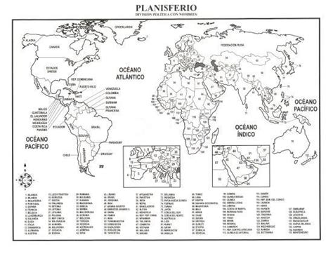 El documento pdf para descargar incluye 1 planisferio, con las divisiones políticas y sus nombres. Planisferio fisico en blanco - Imagui