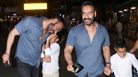 Ajay Devgns With His Son Yug Spotted At Airport Youtube