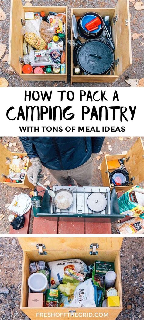 An Open Box Filled With Camping Items And The Words How To Pack A