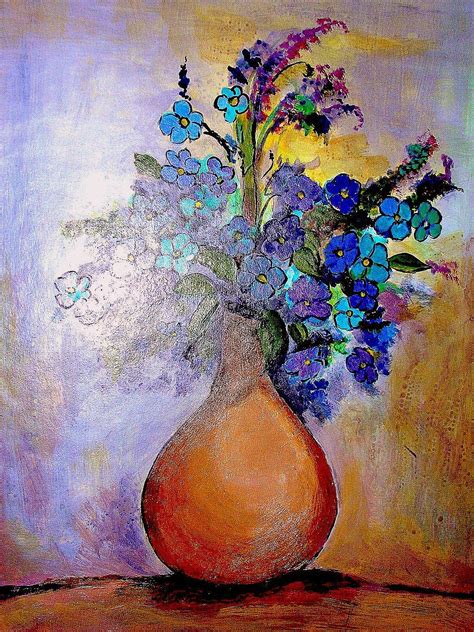 Flower Vase Painting On Canvas Beautiful Insanity