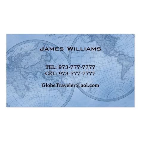 World Map Business Cards