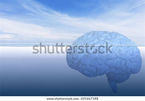 Brainlike Iceberg Floating Ocean Using Brain Stock Illustration 691667188