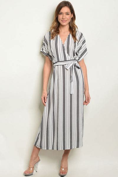 Blackwhite Striped Midi Dress Everleigh