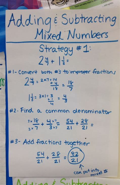 Make sure the bottom numbers (the adding fractions. Adding and Subtracting Mixed Numbers | Fractions ...