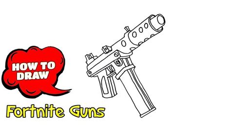 How To Draw Fortnite Guns Machine Pistol Easy Drawing With Pen