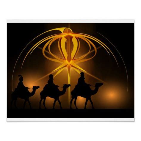 Three Wise Men And Advent Star Merry Christmas Poster