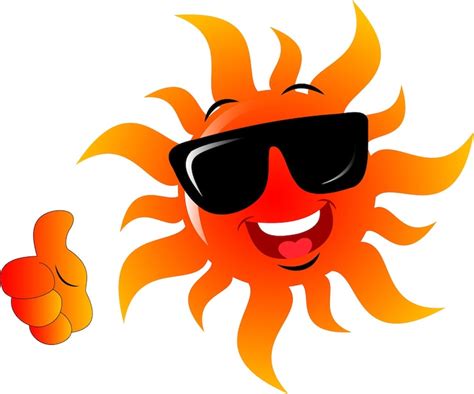 Sorrindo Sol Laranja Usando Um óculos De Sol Vetor Premium
