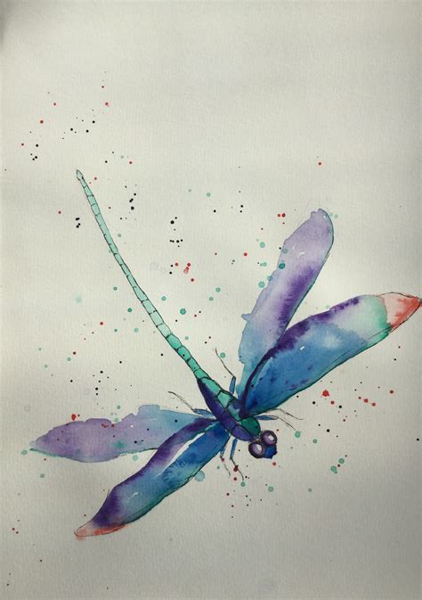Dragonfly Watercolor Print Dragonfly Painting Insect Art Etsy Artofit