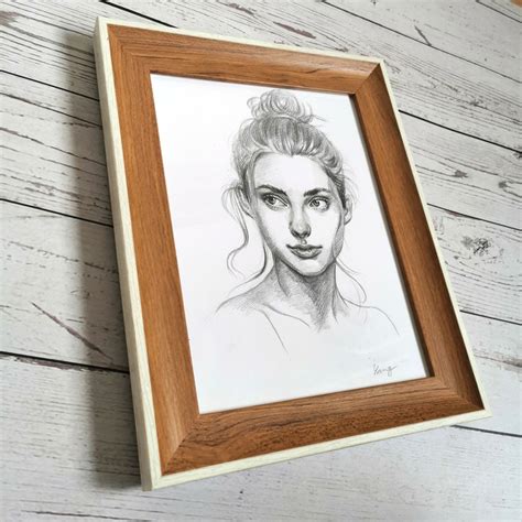 Custom Hand Drawn Pencil Sketch Portrait Personalized Etsy