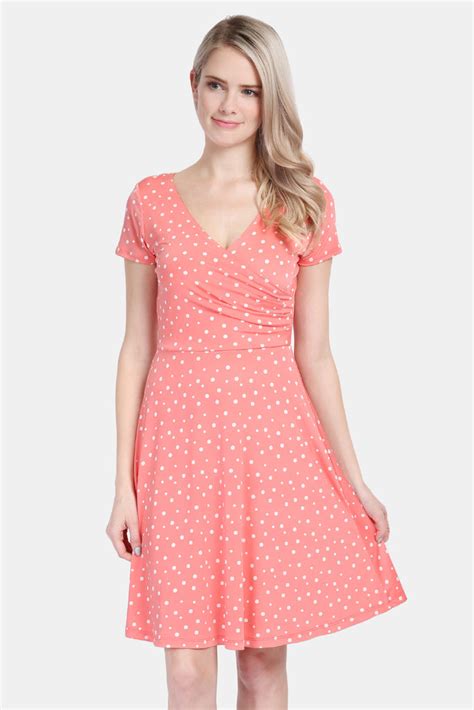 Short Sleeve Polka Dot Dress Riah Fashion