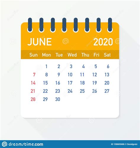 June 2020 Template Desk Calendar 2020 Trendy Background Vector