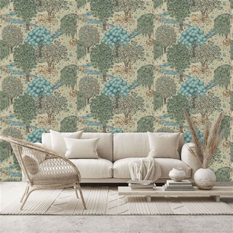 The Brook Wallpaper Linen By Morris And Co 216821 214888