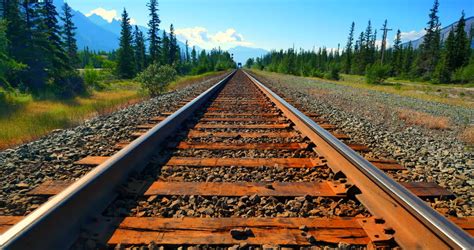 4k Perspective Shot Railroad Train Track Stock Footage Video 100