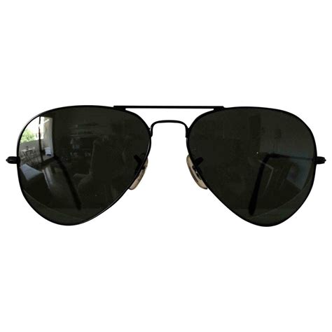 Ray Ban Aviator Sunglasses In Black Lyst