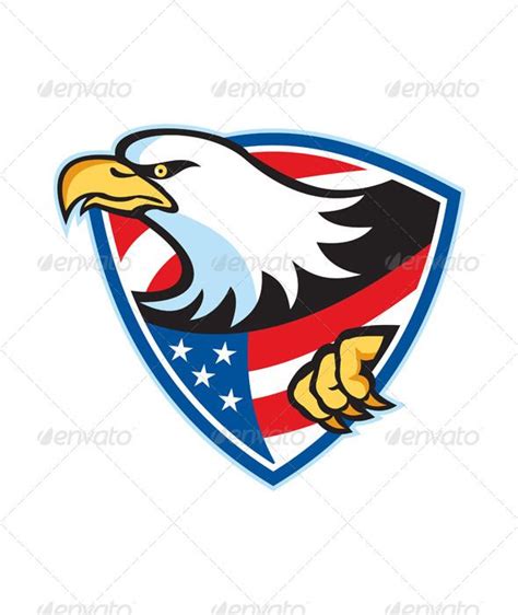 American Bald Eagle Flag Shield Veterans Day Clip Art American Bald