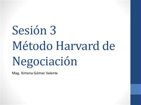 Ppt Sesión 3 Metodo Harvard De Negociación Fiorella Flores