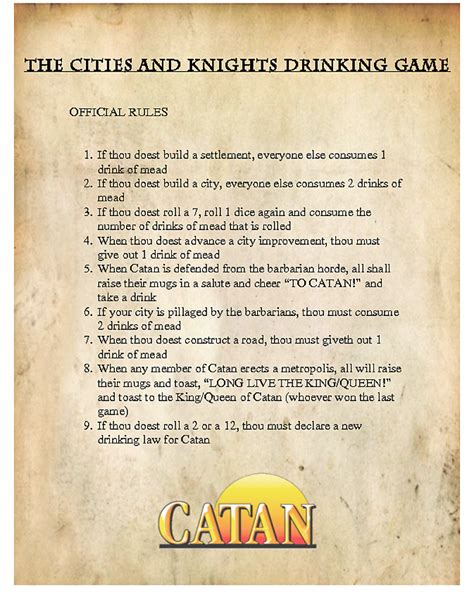 Catan Drinking game — Icrontic