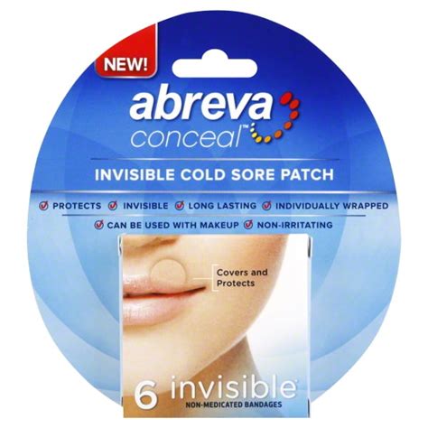 Abreva Conceal Non Medicated Cold Sore Patch Invisible 6 Ct60 Ct