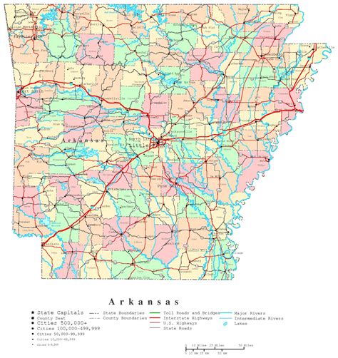 Large Detailed Map Of Arkansas With Cities And Towns Arkansas Road