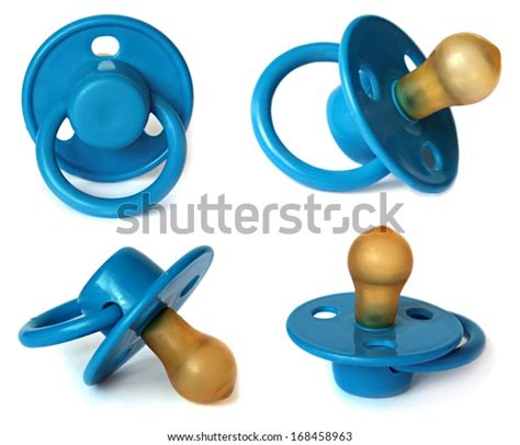 Set Blue Babys Dummy Isolated On Stock Photo 168458963 Shutterstock