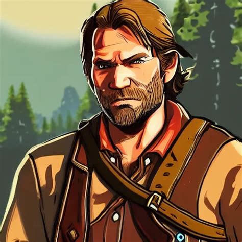 Arthur Morgan From Red Dead Redemption 2 Drawn In The Style Of The