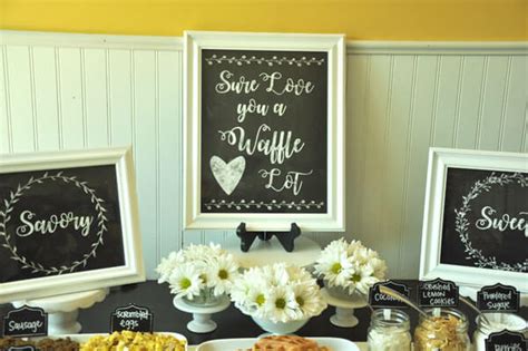 Waffle Bar Baby Shower With Free Chalk Art Printable