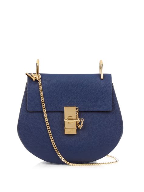 Lyst Chloé Drew Small Leather Shoulder Bag In Blue