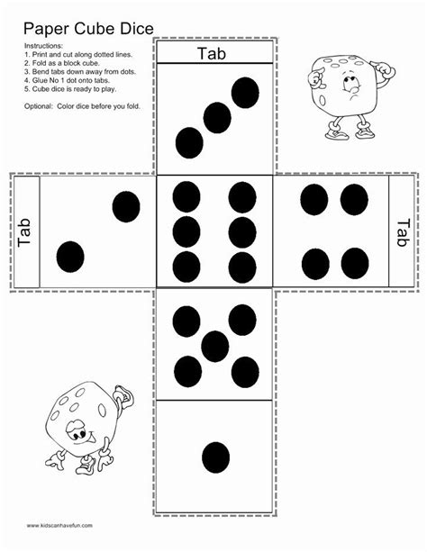 Dice Template Pdf Luxury Make A Paper Cube Dice Paper Crafts For Kids