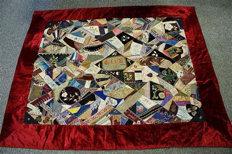 Victorian Crazy Quilt Signed Egb Dated 1883 With Variou