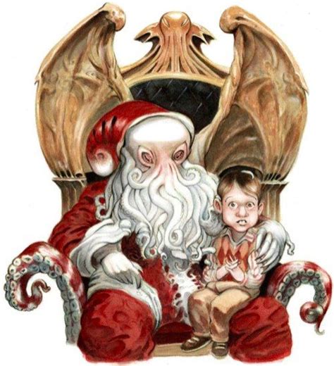 Santa Cthulhu Scary Christmas Happy Christmas Christmas Art Merry