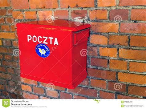 Polish Post Poczta Polska Red Mailbox Editorial Stock Image Image