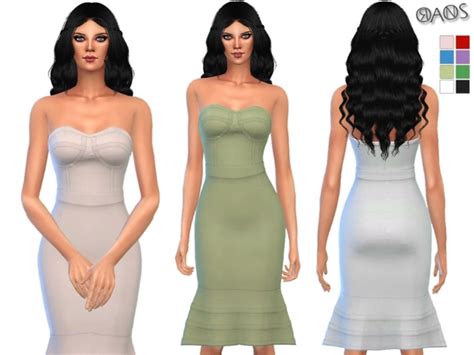 The Sims Resource Bandage Flounce Bodycon Dress By Oranostr Sims 4