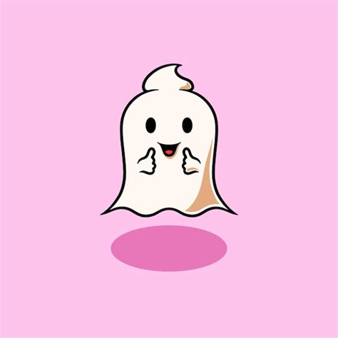 Premium Vector Cute Ghost Smiling Cartoon Illustration