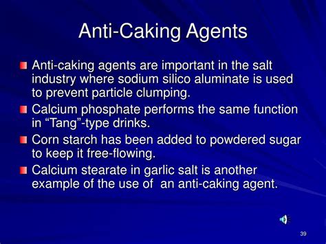 What does anticaking agent mean? PPT - FOOD ADDITIVES 1211 PowerPoint Presentation, free ...