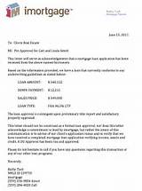 Example Of Mortgage Pre Approval Letter