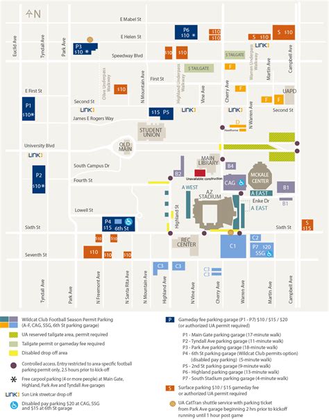 University Of Arizona Parking Map