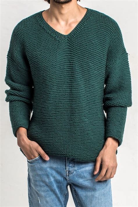 Pullover für Herren stricken mit V Neck kostenlose Strickanleitung der Initiative Handarbeit