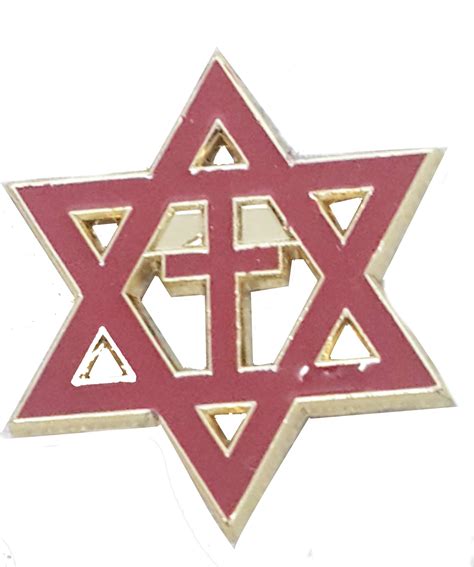 Messianic Star Of David With Cross Lapel Pin Holy Land T