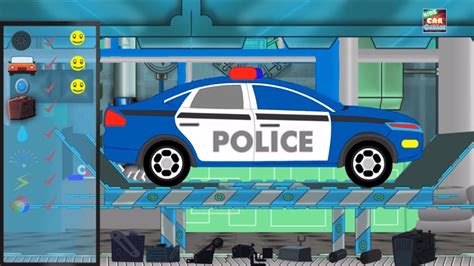 Police Car Repair Car Garage And Car Wash Video Cartoon About Cars Video