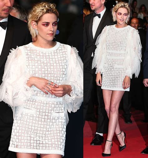 Kristen Stewart With Side Parted Tousled Bob Flaunts Sexy Thighs