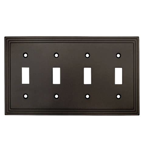 Cosmas 25045 Orb Oil Rubbed Bronze Quad Toggle Switchplate Cover