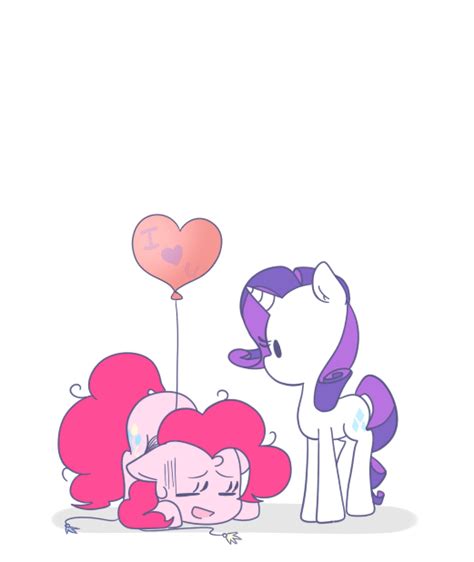411294 Safe Artistdrsunnybun Pinkie Pie Rarity Animated Balloon Cute Diapinkes