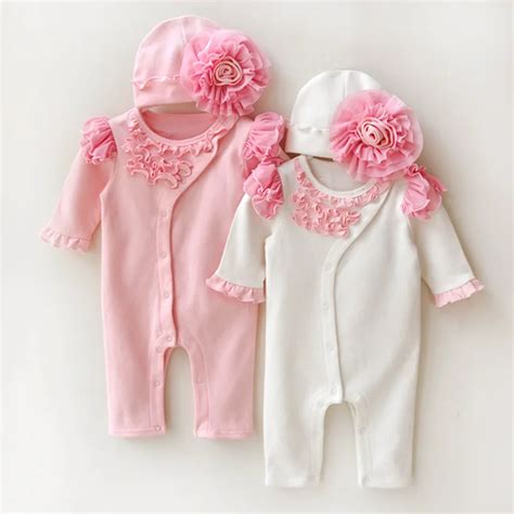 conjuntos de roupas de recém nascidos do bebê roupas de menina crianças macacão chapéus de