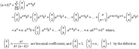 The Binomial Theorem Sigma Notation And Binomial Expansion Algorithm
