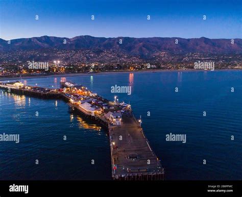 Stearns Wharf At Dusk Santa Barbara California Stock Photo Alamy