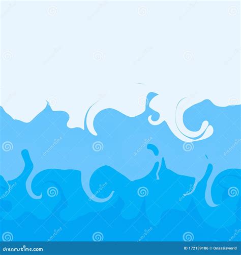 Blue Sea Ocean Waves Abstract Background Illustration Stock