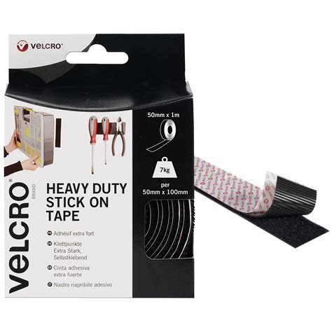 Buy Velcro Brand Heavy Duty Stick On Black Tape 50mm X 1m Hook And