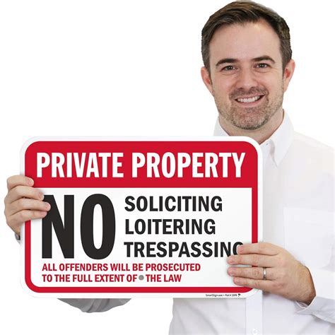 Buy Smartsign 12 X 18 Inch Private Property No Soliciting Loitering