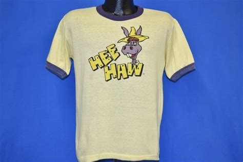 70s Hee Haw Tv Show Logo Funny Cartoon Ringer T Shirt Medium Etsy In